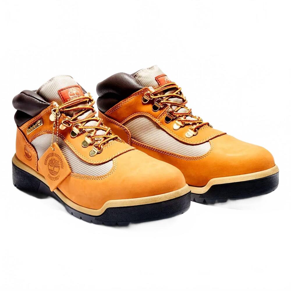 NEW TIMBERLAND men's field mid lace boot in wheat nubuck